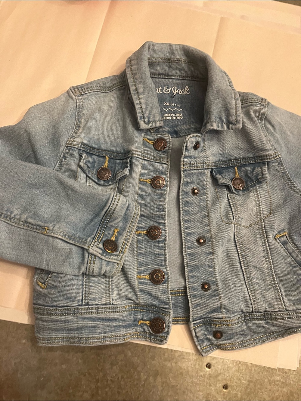 Cat & Jack Light Wash Denim Jean Jacket - Pale Blue